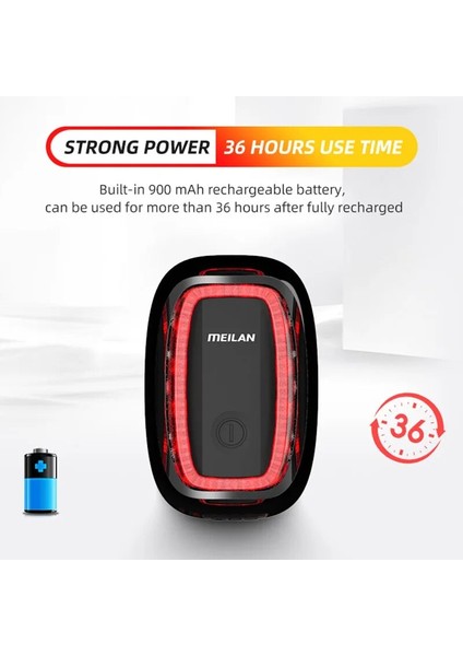 X6G Xo Halka Stili Bisiklet Işığı Akıllı Fren Bisiklet Arka LED Arka Lambası USB Şarj Edilebilir Flaş Işığı Mtb Bisiklet Işıkları Fener Bisiklet Aksesuarları (Yurt Dışından)
