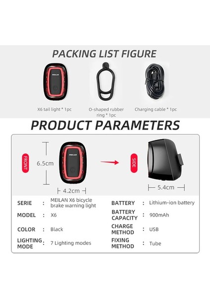X6G Xo Halka Stili Bisiklet Işığı Akıllı Fren Bisiklet Arka LED Arka Lambası USB Şarj Edilebilir Flaş Işığı Mtb Bisiklet Işıkları Fener Bisiklet Aksesuarları (Yurt Dışından)