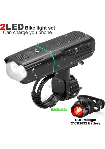 TH2-3HXE01 Arka Lamba Stili L2T6 Bisiklet Işık USB Şarj Edilebilir Bisiklet Işıkları Ah Güç Bankası Bisiklet Mtb Lambası Far El Feneri Opsiyonel Arka Lambası (Yurt Dışından)