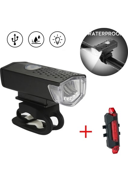 C Stili Mtb Bisiklet Ön Arka Işıklar Set Bisiklet Aydınlatma Bisiklet Gece Bisiklet Far USB LED Güvenlik Uyarı Arka Lambası Bisiklet Aksesuarları (Yurt Dışından)
