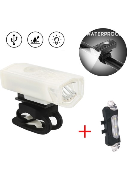C Stili Mtb Bisiklet Ön Arka Işıklar Set Bisiklet Aydınlatma Bisiklet Gece Bisiklet Far USB LED Güvenlik Uyarı Arka Lambası Bisiklet Aksesuarları (Yurt Dışından)