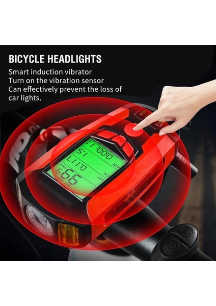 Bk1 Kırmızı Set Stili USB Bisiklet El Feneri 5 LED Bisiklet Bilgisayarıhorn Bisiklet Ön Işık Ipx4 Su Geçirmez Far Kilometre Sayacı Bisiklet Aksesuarları (Yurt Dışından) fırsatları