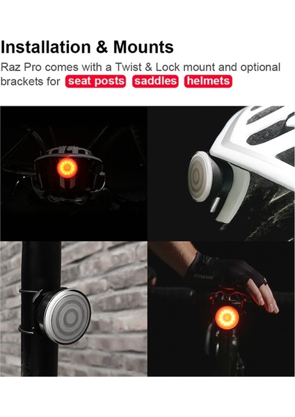 Eyer Braketi Stili 2020 Raz Pro Akıllı Bisiklet Kuyruk Lambası Fren Uyarıları Kask Seatpost Eyer Arka Işık Için Otomatik Grup Senkronizasyon Bisiklet Arka Lambası (Yurt Dışından) fiyatları