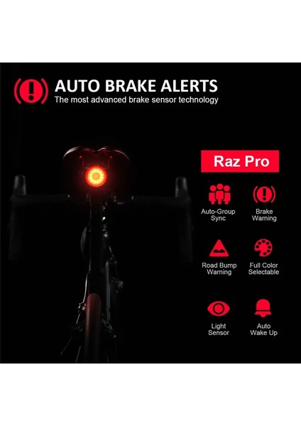 Eyer Braketi Stili 2020 Raz Pro Akıllı Bisiklet Kuyruk Lambası Fren Uyarıları Kask Seatpost Eyer Arka Işık Için Otomatik Grup Senkronizasyon Bisiklet Arka Lambası (Yurt Dışından) fırsatları