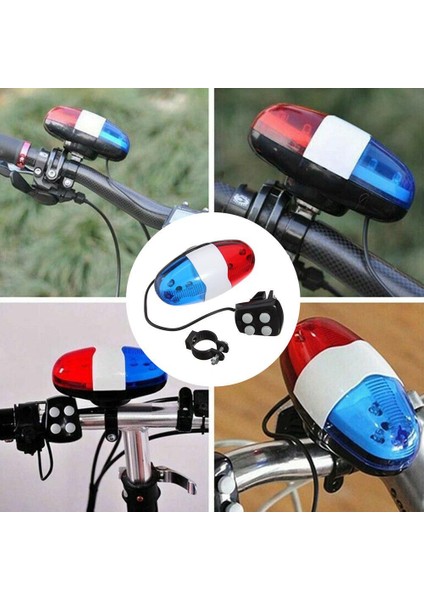 6 LED 4 Ton Sesler Bisikletler Çan Polis Araba Işık Elektronik Korna Siren Çocuk Çocuk Bisikleti Için Scooter Bisiklet Lambası Aksesuarları (Yurt Dışından)
