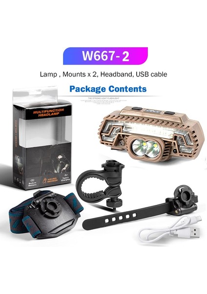 Kahverengi Set T6 x 2 Stili Bisiklet Işığı Ön Arka Far El Feneri Mtb Bisiklet Işığı USB Şarj Edilebilir Far Arka Lambaları Bisiklet Feneri Aksesuarları (Yurt Dışından)