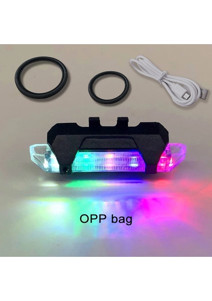 Renkli Stil Bisiklet Arka Lambası USB Şarj Mtb Koltuk Direği Kırmızı Uyarı El Feneri Kask Işıkları Çoklu Modlar LED Akıllı Bisiklet Arka Arka Lamba (Yurt Dışından)
