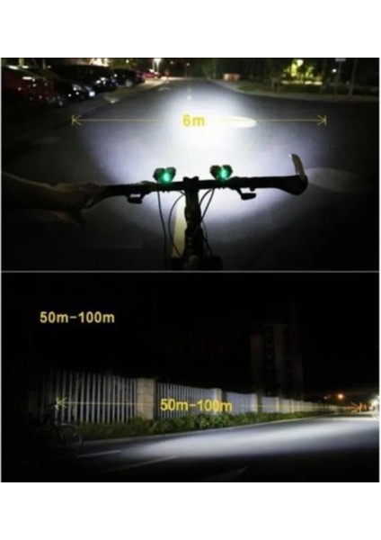 Sadece Bisiklet Işık Seti Stili Su Geçirmez Ön Bisiklet Işığı 2 * T6 LED Bisiklet Lambası 4 Mod Mtb Yol Bisikleti Far Bisiklet Aksesuarları + Güvenlik Uyarı Arka Lambası (Yurt Dışından)