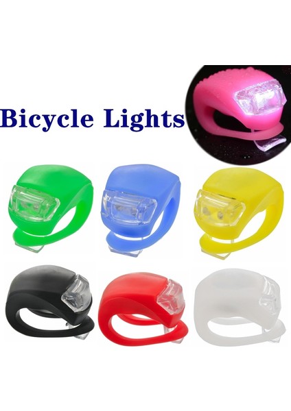 04-Beyaz Stil Silikon LED Bisiklet Kuyruk Lambası 3 Modlu Klipsli Bisiklet Ön Lambaları Su Geçirmez Bisiklet Arka Işıkları Açık Bisiklet Güvenlik Uyarı Lambası (Yurt Dışından) indirimleri
