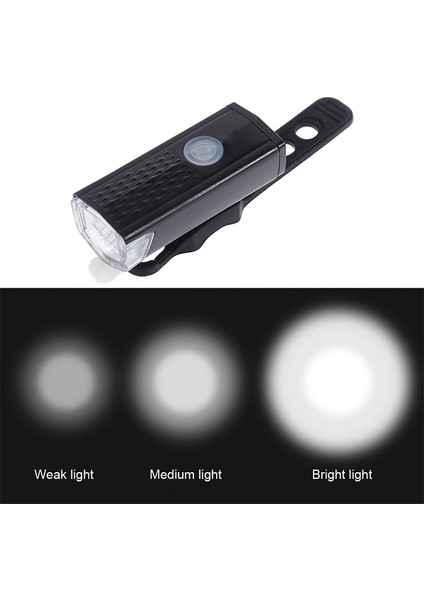 Açık Gri Tarzı USB Şarj Edilebilir Bisiklet Işık LED Dağ Döngüsü Ön Bisiklet Işık ve 3 Renk Arka Lambası Su Geçirmez El Feneri Bisiklet Lambası Seti (Yurt Dışından)