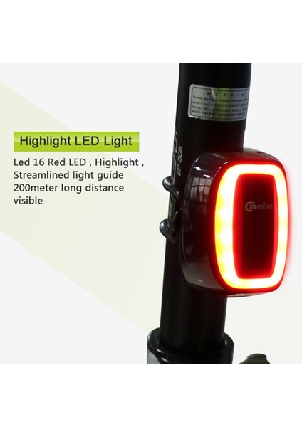 Gösteri Tarzı Olarak Bisiklet Fren Sensörü Kuyruk Lambası Profesyonel Ipx5 Su Geçirmez Sürme Arka Işıklar USB Şarj Edilebilir Mtb Yol Bisikleti LED Uyarı Işığı (Yurt Dışından)