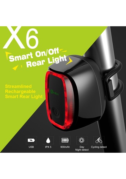 Gösteri Tarzı Olarak Bisiklet Fren Sensörü Kuyruk Lambası Profesyonel Ipx5 Su Geçirmez Sürme Arka Işıklar USB Şarj Edilebilir Mtb Yol Bisikleti LED Uyarı Işığı (Yurt Dışından)
