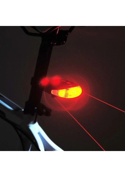 Mavi Stil Wasafire Mtb Yol Arka Arka Lambası Lambası 5 LED + 2 Lazer Hattı Bisiklet Reflektörü Işık Bisiklete Binme Bisiklet Işık Güvenlik Uyarısı Gece Sürme (Yurt Dışından)
