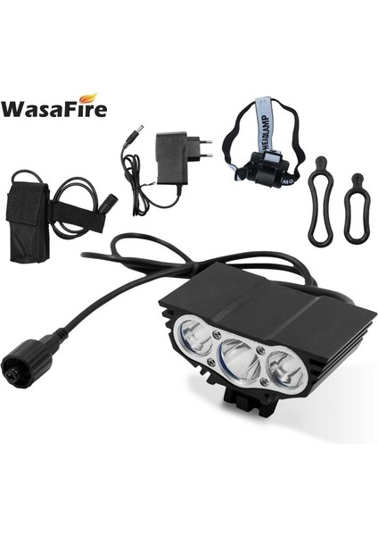 A2 Stili 3 * T6 LED Bisiklet Ön Işık Lümen X3 Dağ Bisikleti Far 3 Mod Bisiklet Gidon El Feneri Pil Kafa Lambası (Yurt Dışından)