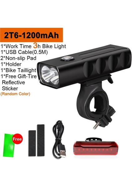 2t6 Bir Stil 5t6 LED Bisiklet Işık Ön USB Şarj Edilebilir Mah Su Geçirmez El Feneri Bisiklet Işığı Bisiklet Mtb Far Alüminyum (Yurt Dışından)