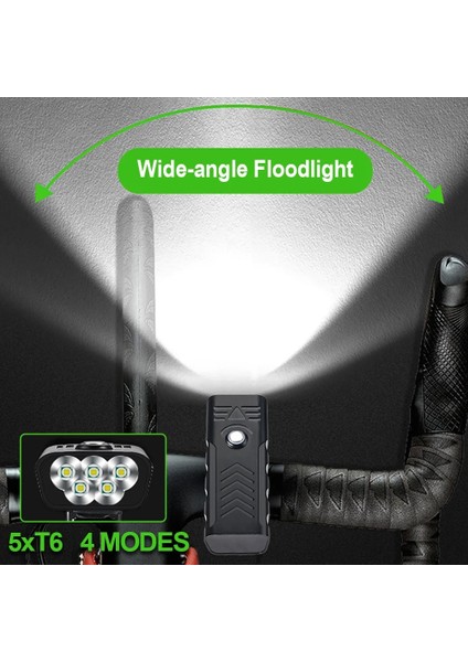 2t6 Bir Stil 5t6 LED Bisiklet Işık Ön USB Şarj Edilebilir Mah Su Geçirmez El Feneri Bisiklet Işığı Bisiklet Mtb Far Alüminyum (Yurt Dışından)