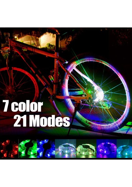 Pil Stili ile Mavi 7 Col Modu Renkli LED Bisiklet Tekerlek Işık USB Şarj Edilebilir Bisiklet Ön Kuyruk Hub Çocuklar Denge Bisiklet Işıkları ile Konuşan Lamba (Yurt Dışından)