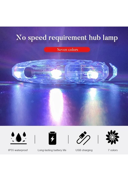 Pil Stili ile Mavi 7 Col Modu Renkli LED Bisiklet Tekerlek Işık USB Şarj Edilebilir Bisiklet Ön Kuyruk Hub Çocuklar Denge Bisiklet Işıkları ile Konuşan Lamba (Yurt Dışından)