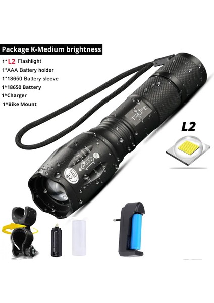 Paket K Stili Mini Bisiklet El Feneri V6 L2 T6 LED Bisiklet Ön Işık LED Bisiklet Işık Lamba Torch Su Geçirmez Zoom El Feneri Battey Tarafından (Yurt Dışından)
