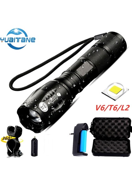 Paket K Stili Mini Bisiklet El Feneri V6 L2 T6 LED Bisiklet Ön Işık LED Bisiklet Işık Lamba Torch Su Geçirmez Zoom El Feneri Battey Tarafından (Yurt Dışından)