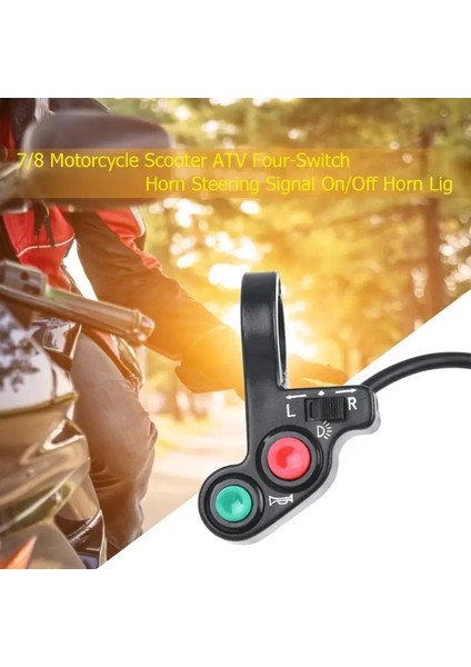 Bir Stil Plastik Bisiklet Motosiklet Bakır Tel Korna Gidon Dirt Bike Scooter Için Sinyal Işık Anahtarı Atv Onoff Siyah (Yurt Dışından)