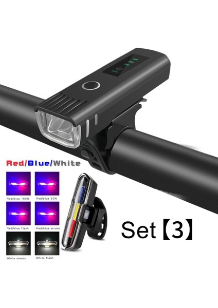 Ön Arka-Set 3 Stili Bisiklet El Feneri Bisiklet Parlama Önleyici Akıllı Bisiklet Işık USB Şarj Edilebilir Mtb Ön Arka Lamba Bisiklet Far Bisiklet Aksesuarları (Yurt Dışından)