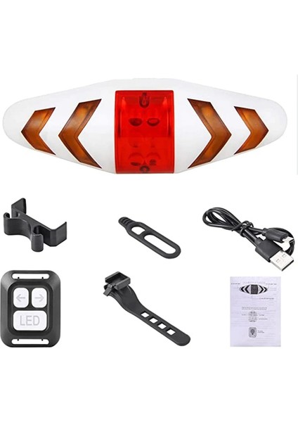0378-W Stili Su Geçirmez Bisiklet Arka Lambası Akıllı Kablosuz Uzaktan Bisiklet Dönüş Sinyali Işıkları Uyarı Freni Bisiklet LED Arka Lambası Bisiklet Aksesuarları (Yurt Dışından)
