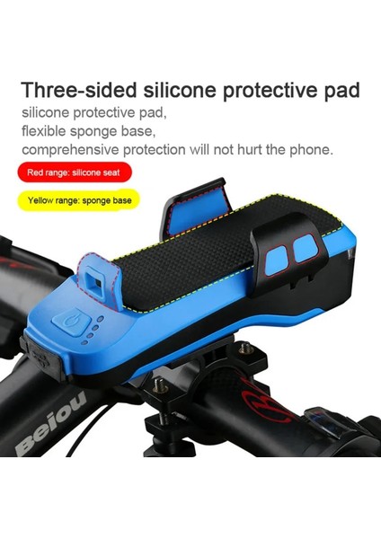 2400MAH Mavi Tarzı 5 In 1 LED Bisiklet Işık Ön USB Şarj Edilebilir Solar Korna Telefon Tutucu Bisiklet Ön Lamba El Feneri Bisiklet Işık Fener Için (Yurt Dışından) fırsatları