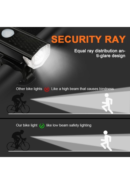 Bisiklet Işık Seti E Stili Bisiklet Işık Ön USB Şarj Edilebilir Lamba Bisiklet Far Bisiklet El Feneri Arka Lambası Bisiklet Fener Lambaları Bisiklet Aksesuarları (Yurt Dışından)