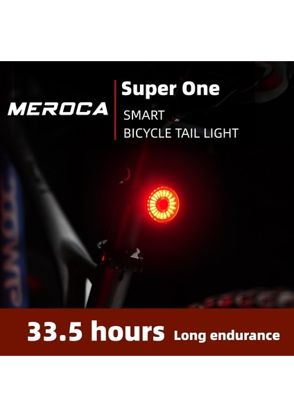 F Stilini Ayarla Meroca Akıllı Bisiklet Arka Işık Otomatik Startstop Fren Algılama Ipx6 Bisiklet Arka Lambası LED USB Şarjlı Bisiklet El Feneri (Yurt Dışından)