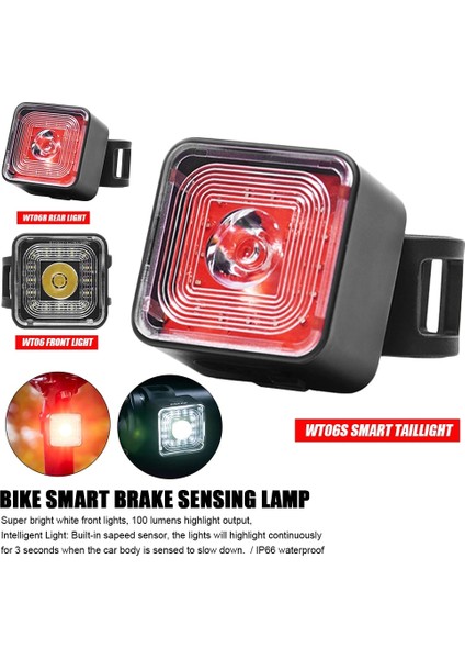No.2 Tarzı 100 Lümen Bisiklet Işıkları Akıllı Fren Algılamalı Arka Lamba 5 Vites USB Şarj Su Geçirmez Far ve Kuyruk Işık Setleri (Yurt Dışından) modelleri