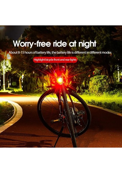 No.1 Tarzı 2021 USB Şarj Edilebilir Işık Mtb Bisiklet Ön Arka Arka Arka Lamba Bisiklete Binme Güvenlik Uyarı Güvenlik Işığı Su Geçirmez Bisiklet Lambası (Yurt Dışından) fiyatları