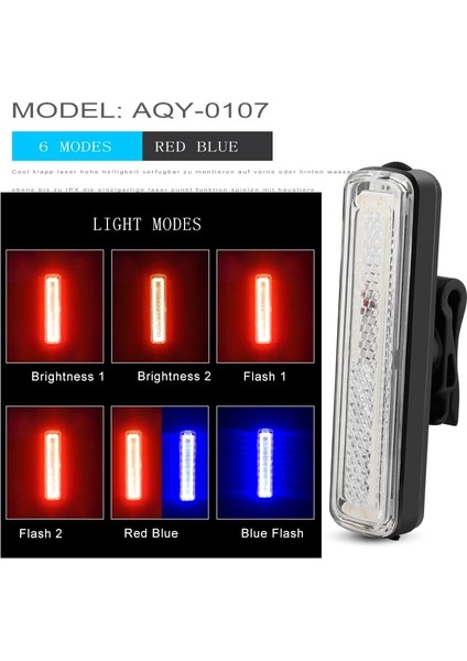 M5 Kırmızı Mavi Tarzı USB Şarj Edilebilir Ön Arka Bisiklet Işık Lityum Pil LED Bisiklet Arka Lambası Bisiklet Kask Işık Lamba Dağı Bisiklet Aksesuarları (Yurt Dışından)