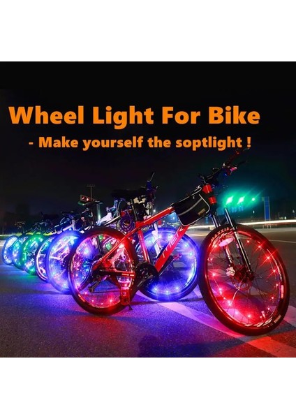 Pembe USB Stili 20 LED Bisiklet Bisiklet Bisiklet Jant Tekerlek Işıkları El Feneri Açık Kapalı Flaş Konuştu Işık Dize Yeni Çarpıcı Sokak Bisikleti Açık Gece (Yurt Dışından)
