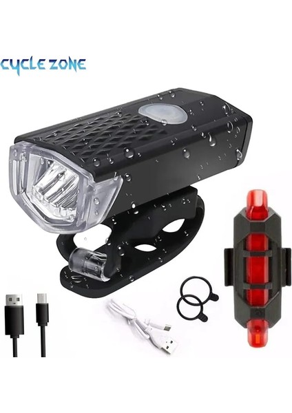 2255--918 Kırmızı Opp Stili USB Şarj Edilebilir Bisiklet Işık Seti Arka Lambalı Ön Işık Kurulumu Kolay 3 Mod Bisiklet Yolu Için Bisiklet Aksesuarları Mtb (Yurt Dışından)