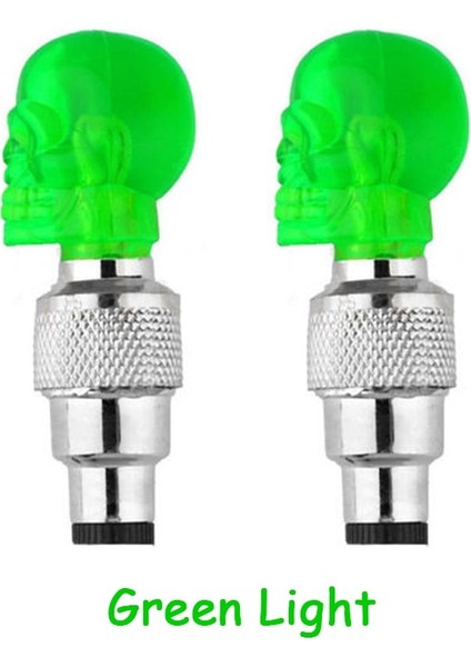 Yeşil - Yeşil Işık Stili Kafatası Bisiklet Işıkları Bisiklet Valfi Işık Hareketi Aktif LED Işık Güvenlik Bisiklet Lambası Tekerlek Lastik Valfi Kapakları Bisiklet Aksesuarları (Yurt Dışından)