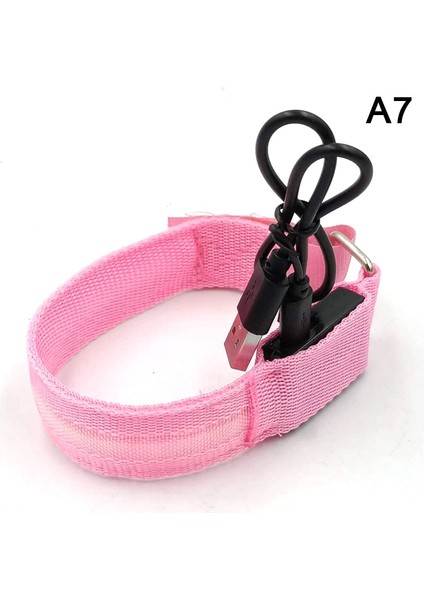 A7 Stili Doğa Sporları Kol Bandı LED Işık USB Şarj Edilebilir Kemer Kol Bacak Uyarı Bilekliği (Yurt Dışından)