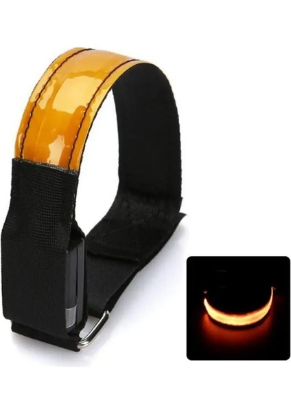 Turuncu Tarzı Yükseltilmiş Koşu 3 Mod Işık Bandı LED Gece Koşusu Işık Bilezik Güvenlik Yansıtıcı Uyarı Işığı Kol Bandı Yanıp Sönen Kemer (Yurt Dışından)
