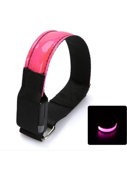 Pembe Tarzı Gece Sporları Koşu Işığı Yansıtıcı Güvenlik Yanıp Sönen Kemer Kol Kayışı Gece Bisikletçiliği Koşu LED Kol Bandı Işığı Doğa Sporları Bilezik (Yurt Dışından)