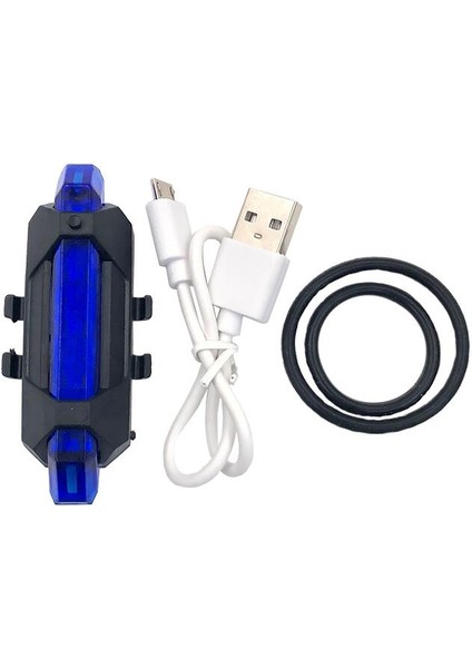 Mavi Işık Stili Yüksek Li Parlak Bisiklet Bisiklet Bisiklet 3 LED Kafa Ön Işık 4 Mod USB Şarj Edilebilir Kuyruk Klipsi Işık Lambası Su Geçirmez (Yurt Dışından)