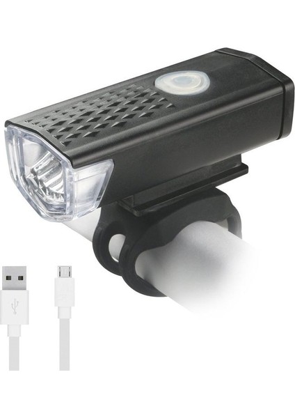 Beyaz Stil Bisiklet Işığı USB Şarj Edilebilir 300 Lümen 3 Mod Bisiklet Ön Işık Lambası Bisiklet Farı Bisiklete Binme LED El Feneri Fener (Yurt Dışından)