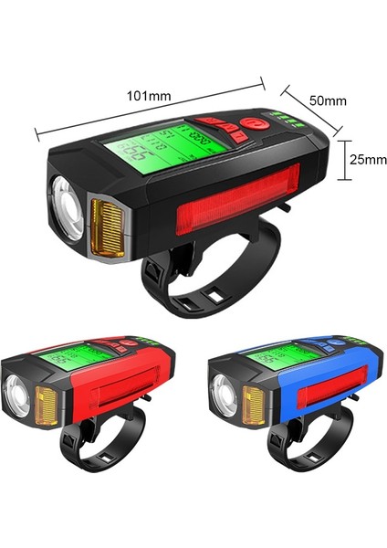 Kırmızı Ekran Seti Stili Hız Göstergeli Bisiklet Işık Seti USB Şarj Edilebilir Süper Parlak Ön Far Işe Gidiş ve Yol Bisikletçiliği Için 5 Aydınlatma Modu (Yurt Dışından)