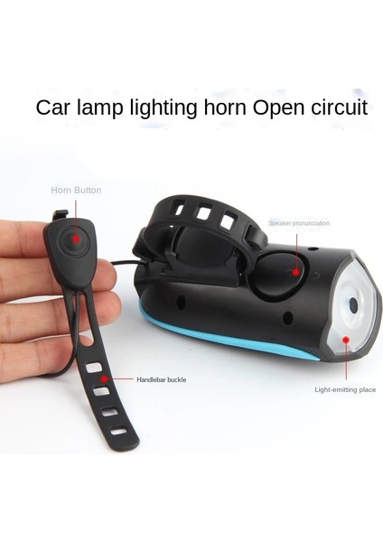 USB Mavi Stili Bisiklet Işık Şarj Korna Far Dağ Bisikleti Elektronik Korna Çan Açık Sürme Işık Aksesuarları Bisiklet Far (Yurt Dışından)