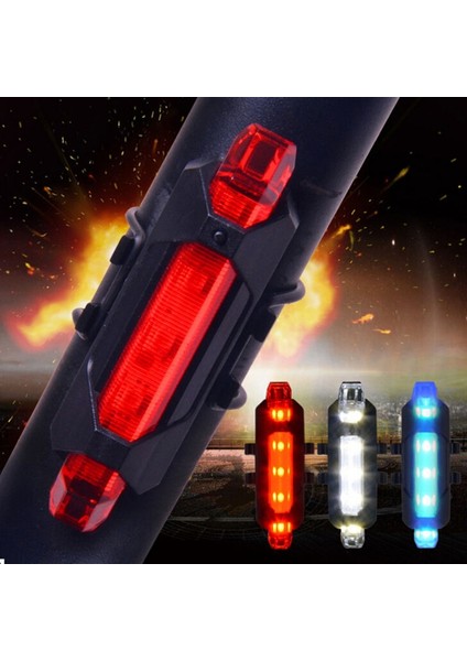 No.2 Tarzı Sıcak Satış 5 LED Gece Dağ LED Bisiklet Kuyruk Işık USB Şarj Edilebilir Kırmızı Uyarı Işığı Bisiklet Arka Güvenlik Bisiklet Işıkları # (Yurt Dışından) fiyatları