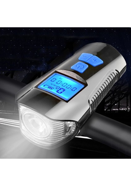 Deluxe Siyah Stil Bisiklet Bilgisayarı ile Bisiklet Işık Döngüsü Kilometre Boynuz USB Şarj Edilebilir Bisiklet Far Bisiklet Için Su Geçirmez El Feneri Torch (Yurt Dışından)