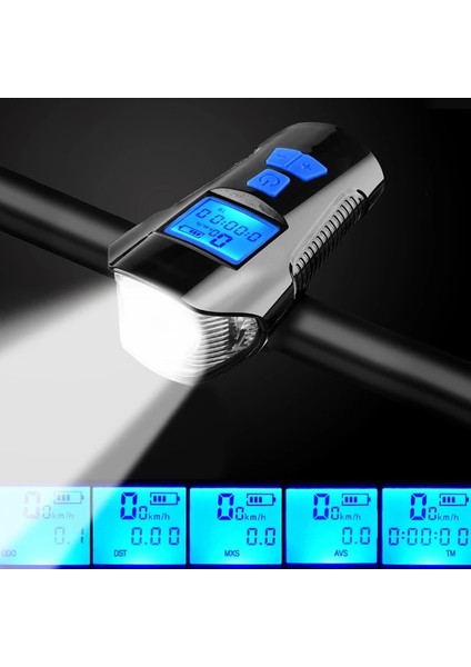 No.1 Tarzı 4 Mod USB Bisiklet Işık Şarj Edilebilir Bisiklet Ön Işık Lambası Bisiklet Far 6 Mod Korna Bisiklet LED El Feneri Fener (Yurt Dışından)
