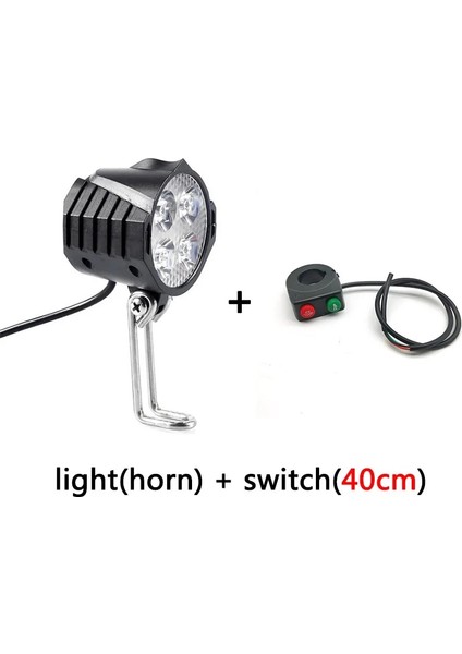 A Stili Anahtarı ile Işık Ebike E-Bike 12V 24V 36V 48V 60V 72V Elektrikli Bisiklet Korna ile Işık Su Geçirmez Yüksek Li Far Korna Seti Ön Far (Yurt Dışından)