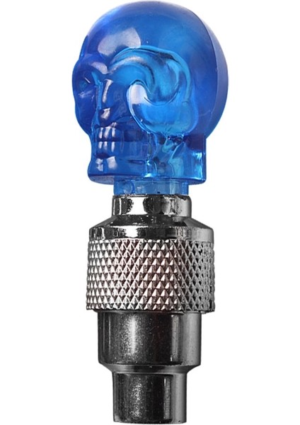L01-MAVI Kafatası Stili Mini Neon Bisiklet Konuştu Işık Renkli LED Bisiklet Işıkları Motosiklet Araba Tekerleği Lastik Valf Kapakları Lamba Bisiklete Binme Uyarı Kafası Arka Işık (Yurt Dışından)