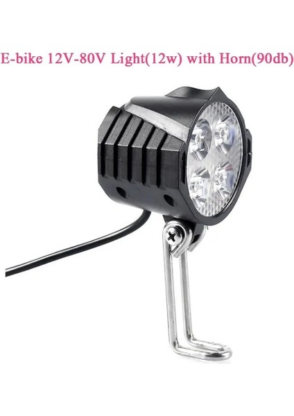 Anahtar Stili ile Ebike E-Bike 12V 24V 36V 48V 60V 72V Elektrikli Bisiklet Korna ile Işık Su Geçirmez Yüksek Li Far Korna Seti Ön Far (Yurt Dışından)