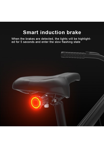 WD-0901-ZJ2 Stili X-Tıger Akıllı Bisiklet Işığı Yağmur Geçirmez Otomatik Fren Algılama Arka Işık Bisiklet Mtb Bisiklet Kuyruk Işığı USB Şarj Edilebilir LED (Yurt Dışından) modelleri